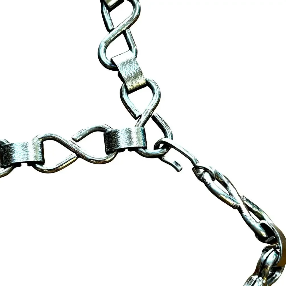 Vintage silvertone metal station chain belt ribbed bar link OS skinny adjustable
